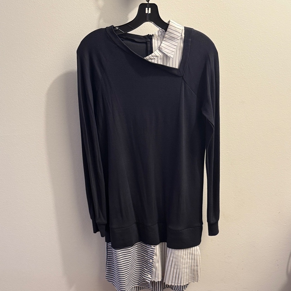 French Connection Striped Black and Cream Dress